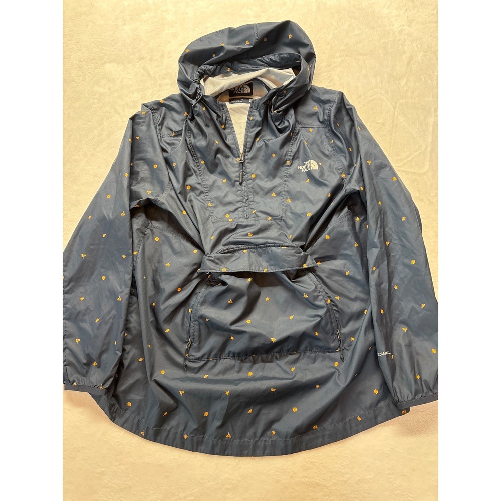 The North Face Women's 1/4 Zip Hooded‎ Windwall Shell jacket Sz M, Navy